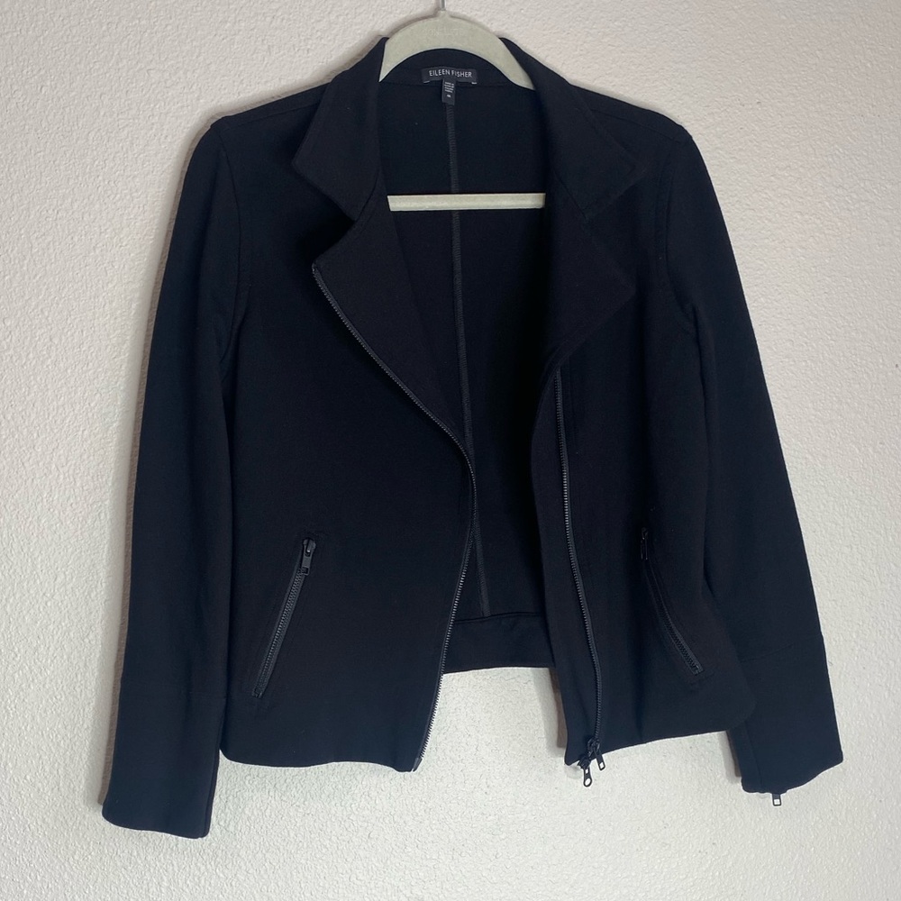 Eileen Fisher Moto Style Jacket Blazer M